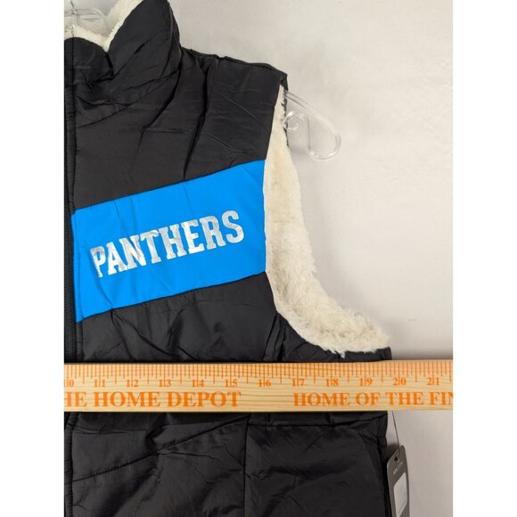 NFL Carolina Panthers Vest Womens Medium Reversible Sherpa NWT - Picture 3 of 7